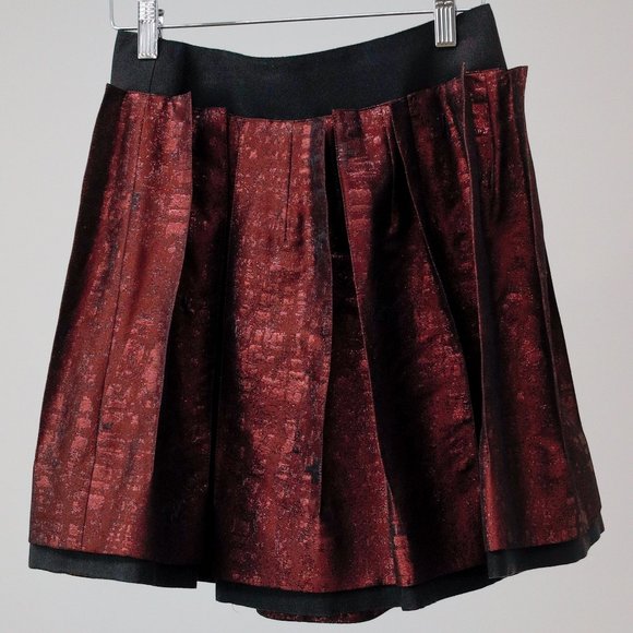 Dolce & Gabbana AW/09 Runway Pleated Metallic Red Skirt - Picture 2 of 9